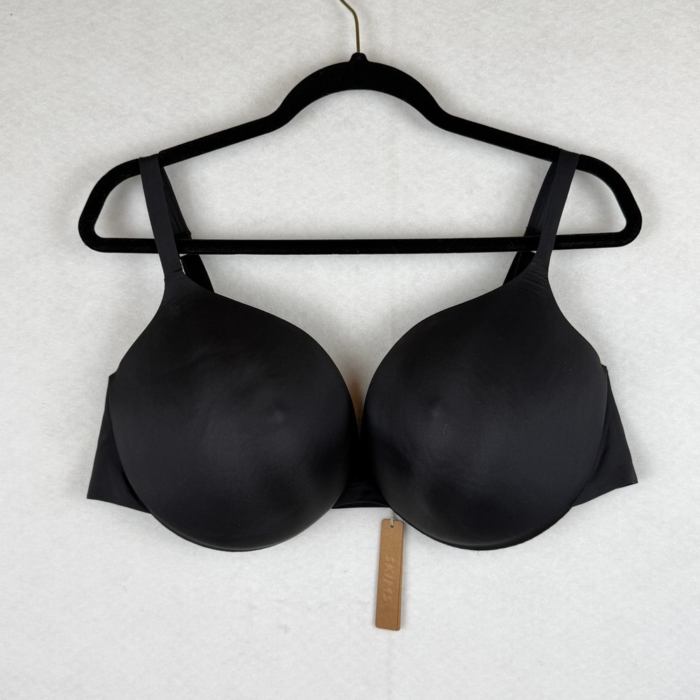 SKIMS ULTIMATE NIPPLE PUSH-UP BRA in Onyx Women 44D Black Underwire Seamless